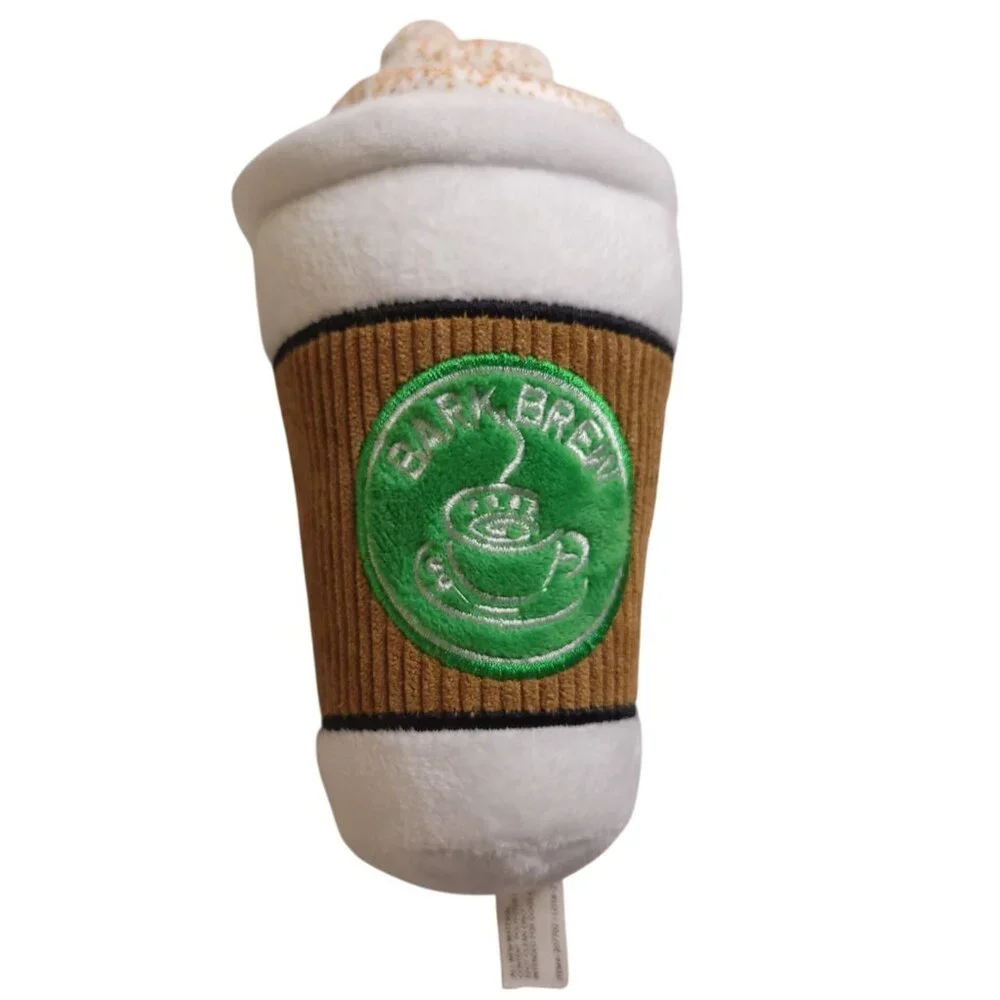 Bark Brew Coffee Cup Large Dog Toy With Squeaker